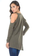 Khaki Cold Shoulder Jumper