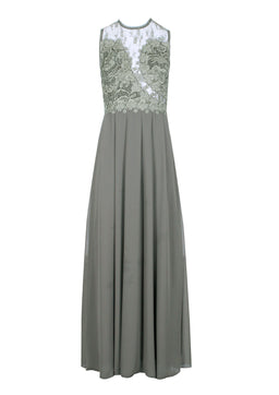 Khaki Crochet Top Maxi Dress