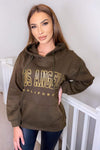 Khaki LA Gold Printed Hoodie