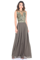 Khaki Crochet Top Maxi Dress