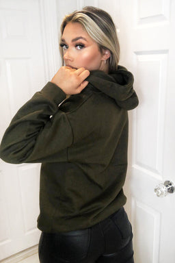 Khaki Skull Printed Hoodie