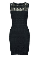 Navy Sleeveless Crochet Bodycon Mini Dress