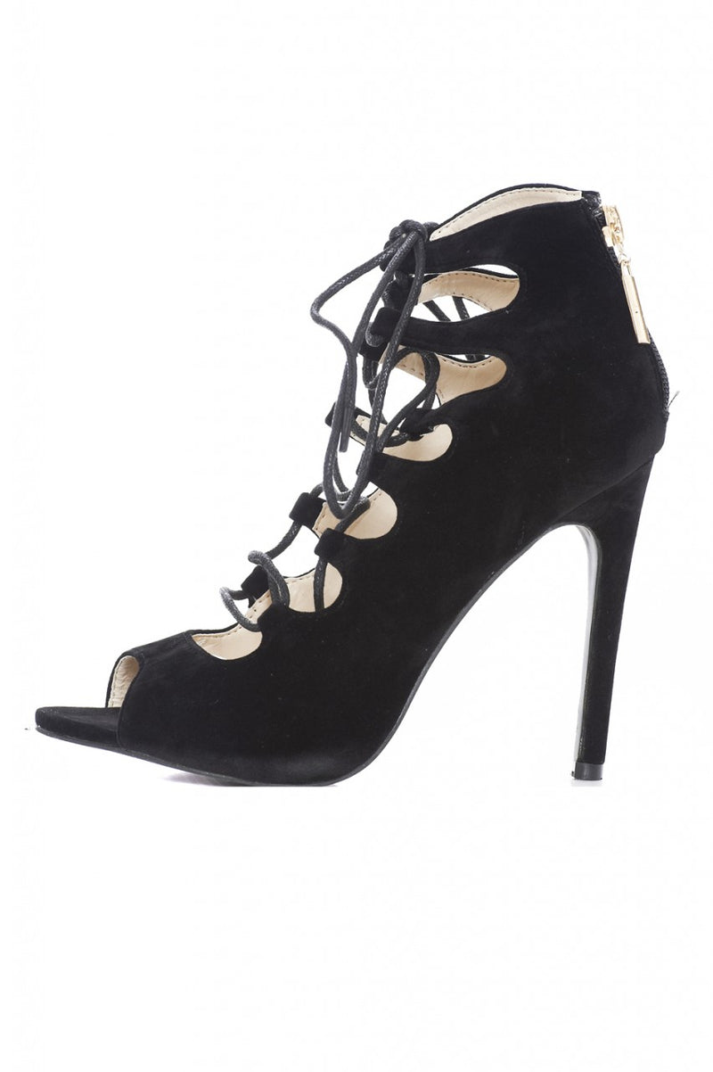 Peep Toe Lace Up Heels – AX Paris