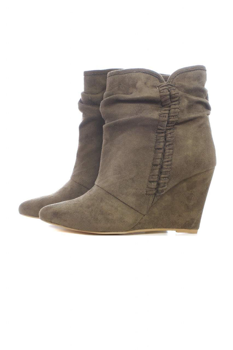 Faux suede wedges shop