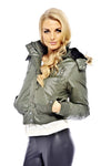 Split Zip Fur Hooded Bomber Coat