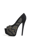 Bejewelled Peep-Toe Heels