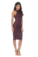 Lace Plum Midi Dress