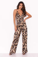 Leopard Print Jumpsuit With Slinky Straps