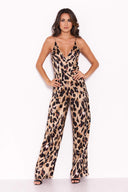 Leopard Print Jumpsuit With Slinky Straps