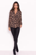 Leopard Print Tie Waist Wrap Top