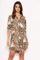 Leopard Print Shirt Dress