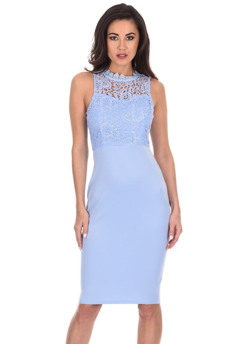 Light blue crochet dress deals
