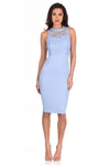 Light Blue Crochet Bodycon Dress