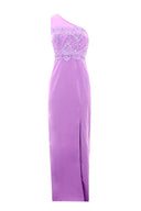 Lilac Asymmetric Maxi Dress