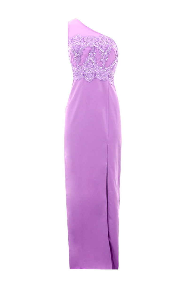 Lilac Asymmetric Maxi Dress