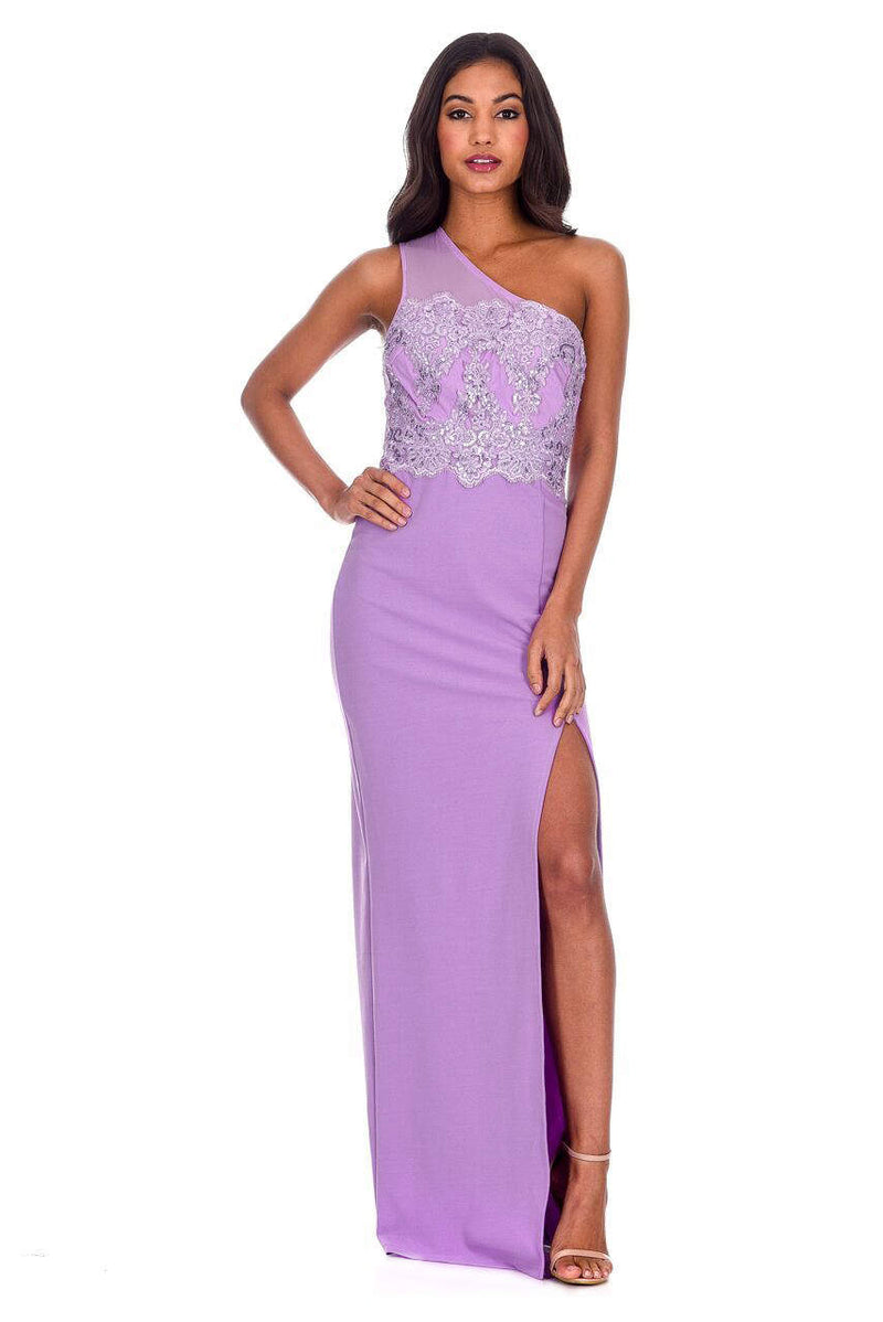 Lilac Asymmetric Maxi Dress