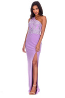 Lilac Asymmetric Maxi Dress