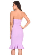 Lilac Bandeau Frill Hem Dress