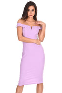 Lilac Bardot Bodycon Dress