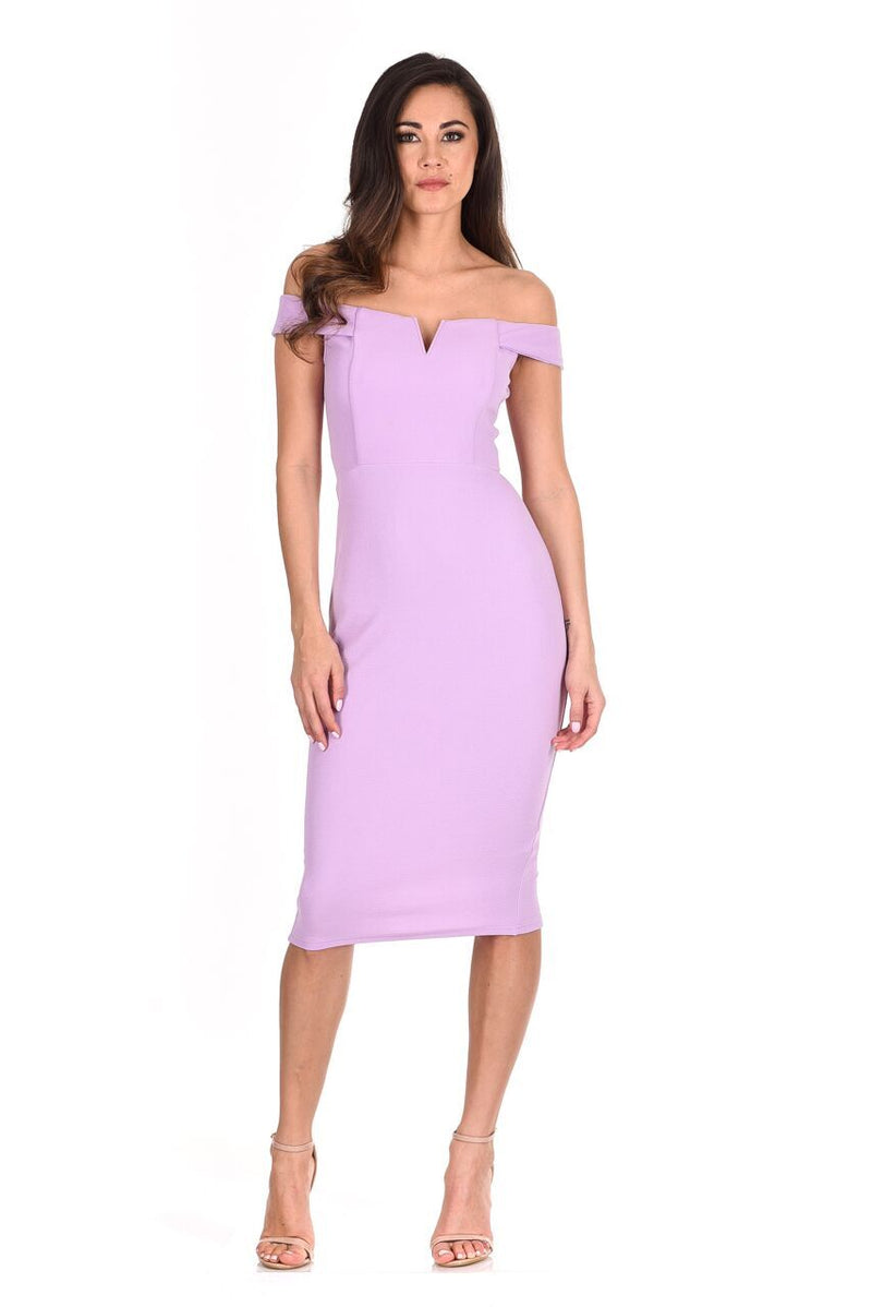 Lilac Bardot Bodycon Dress AX Paris Lilac Bardot Bodycon Dress AX Paris