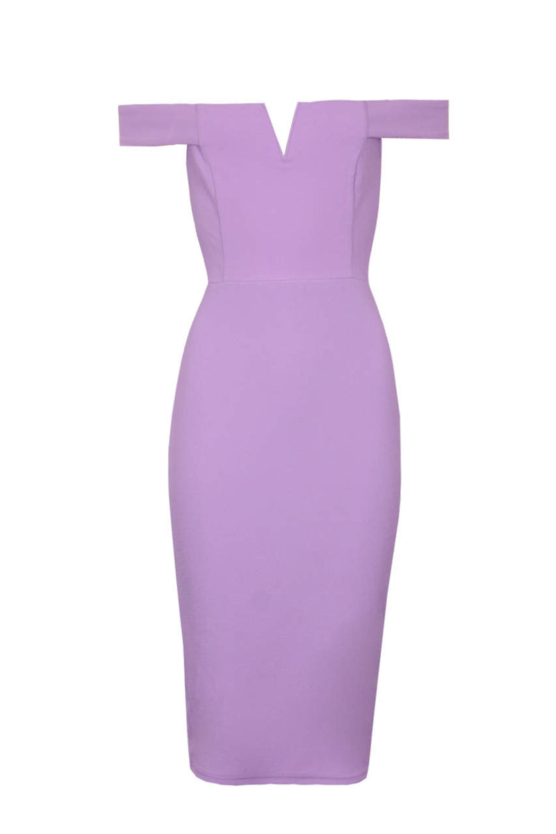 Lilac Bardot Bodycon Dress AX Paris Lilac Bardot Bodycon Dress AX Paris