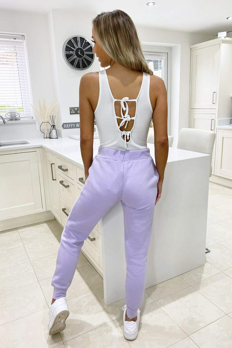 Lilac Basic Drawstring Joggers – AX Paris