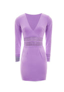 Lilac Crochet Detail Mini Dress