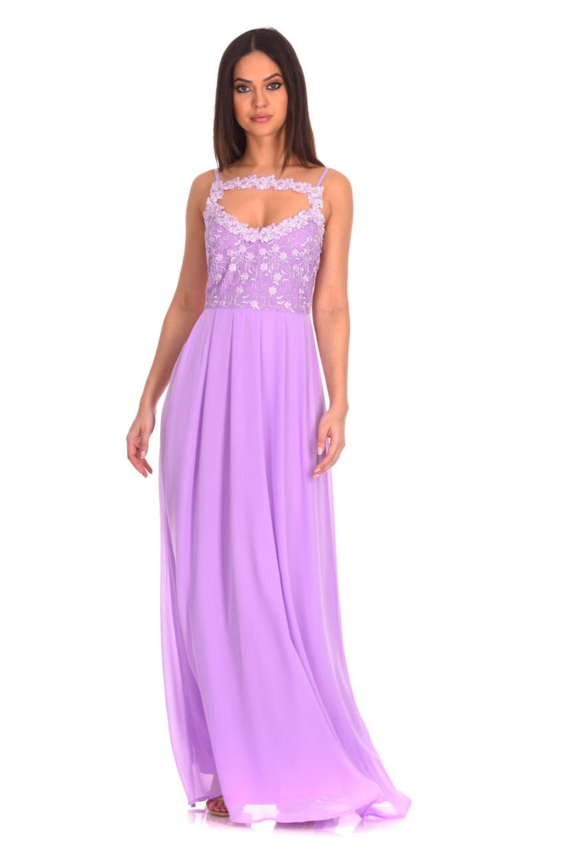 Lilac Crochet Top Maxi Dress