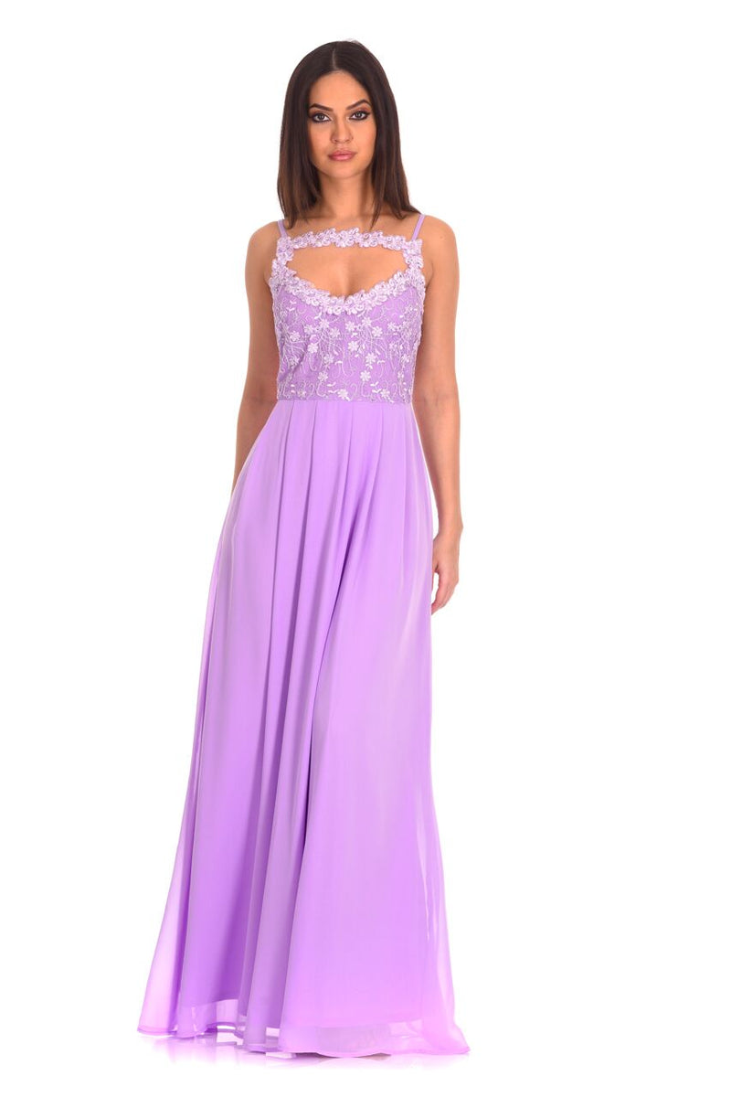 Lilac Crochet Top Maxi Dress AX Paris Lilac Crochet Top Maxi Dress AX Paris