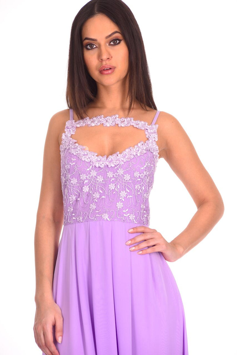 Lilac Crochet Top Maxi Dress