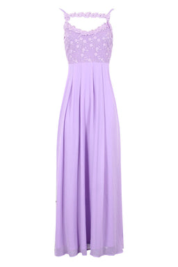 Lilac Crochet Top Maxi Dress
