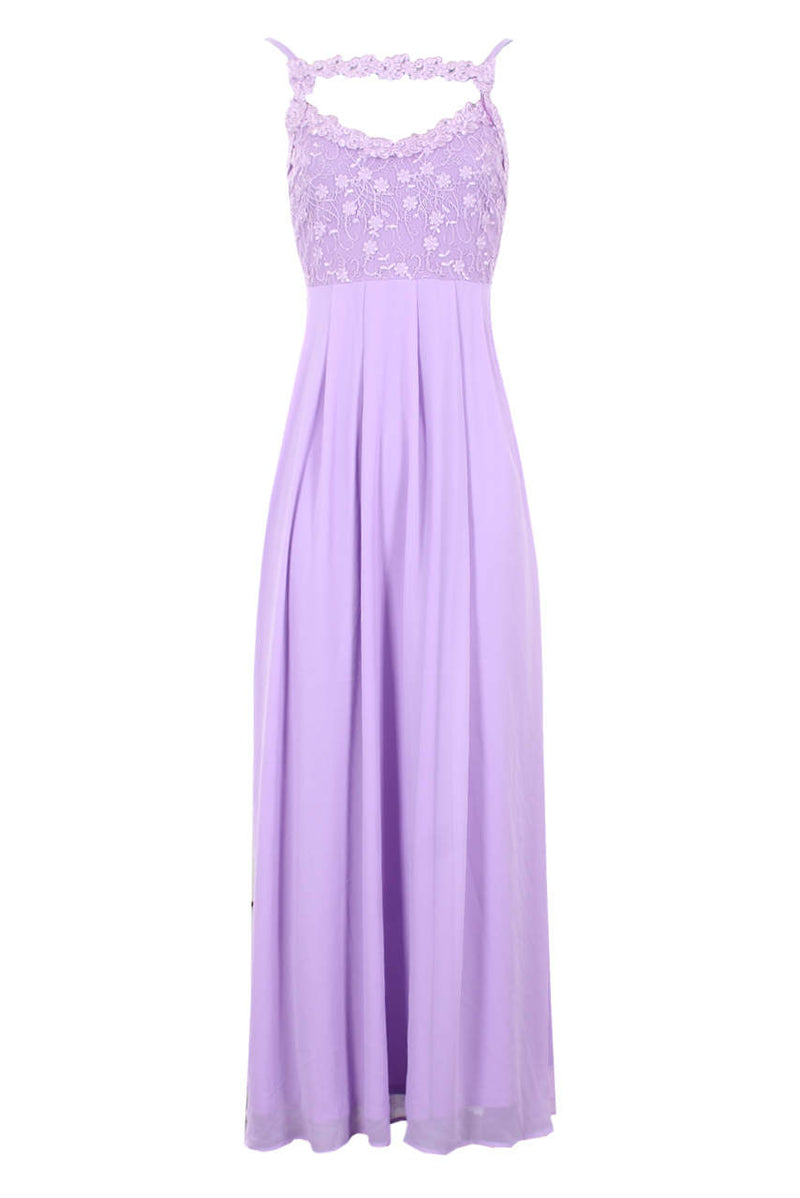 Lilac Crochet Top Maxi Dress