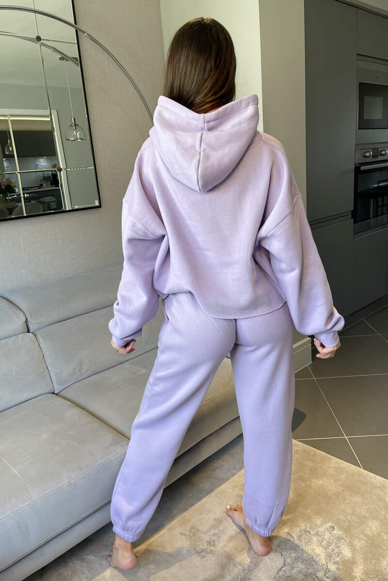 Lilac Cropped Hoodie Lounge Set