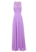 Lilac High Neck Crochet Maxi Dress