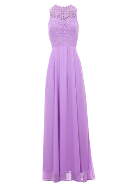 Lilac High Neck Crochet Maxi Dress