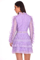 Lilac Lace Tiered Mini Dress