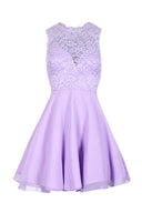 Lilac Lace Top Skater Dress AX Paris Lilac Lace Top Skater Dress AX Paris