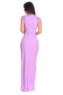 Lilac Lace Wrap Over Maxi Dress