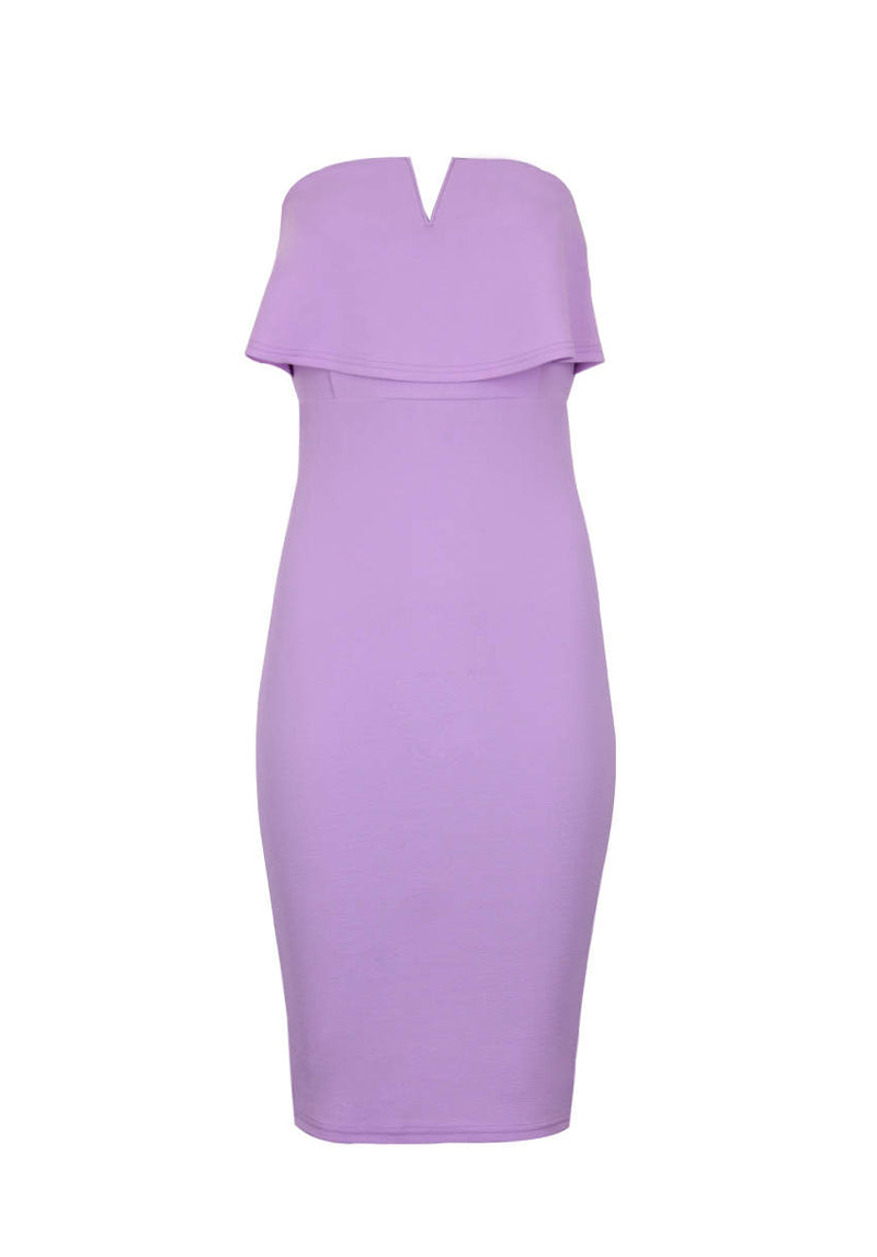 Lilac Notch Front Bodycon Dress