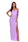 Lilac Notch Front Off The Shoulder Maxi dress