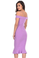 Lilac Off The Shoulder Fishtail Dress