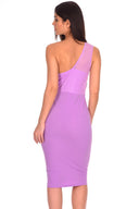 Lilac One Shoulder Sequin Embroidered Bodycon