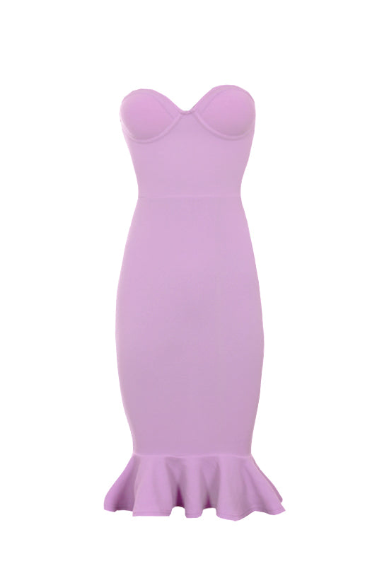 Lilac Bandeau Frill Hem Dress AX Paris Lilac Bandeau Frill Hem Dress AX Paris