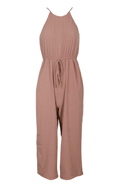 Mink High Neck Culotte Jumpsuit