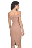 Mink Off The Shoulder Bodycon dress