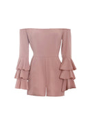 Mink Off The Shoulder Frill Playsuit