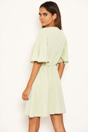 Mint Gathered Waist Skater Dress