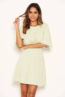 Mint Gathered Waist Skater Dress