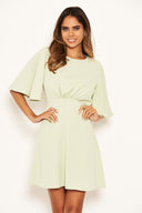 Mint Gathered Waist Skater Dress