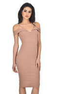 Mink Off The Shoulder Bodycon dress